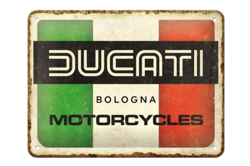 Blechschild Ducati Flagge